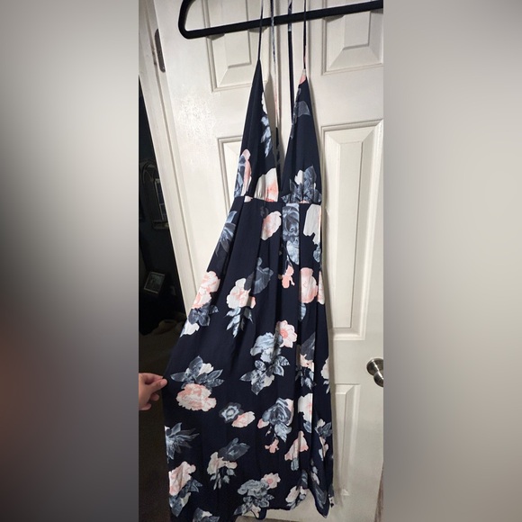 SIMPLEE Women Backless V Neck Floral Split Maxi Dress, Size M boho beach stretch - Picture 7 of 9